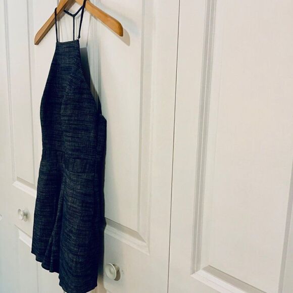 JAYGODFREY Blue Linen Blend Oahu Shore Sleeveless Halter Romper Size 2 - Picture 7 of 13